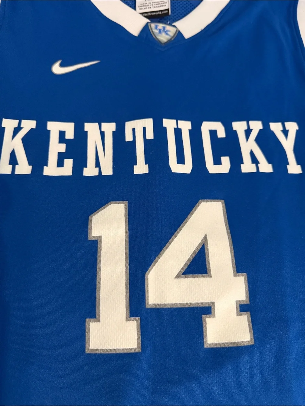 Nike Blue and White Kentucky Basketball Jersey #14